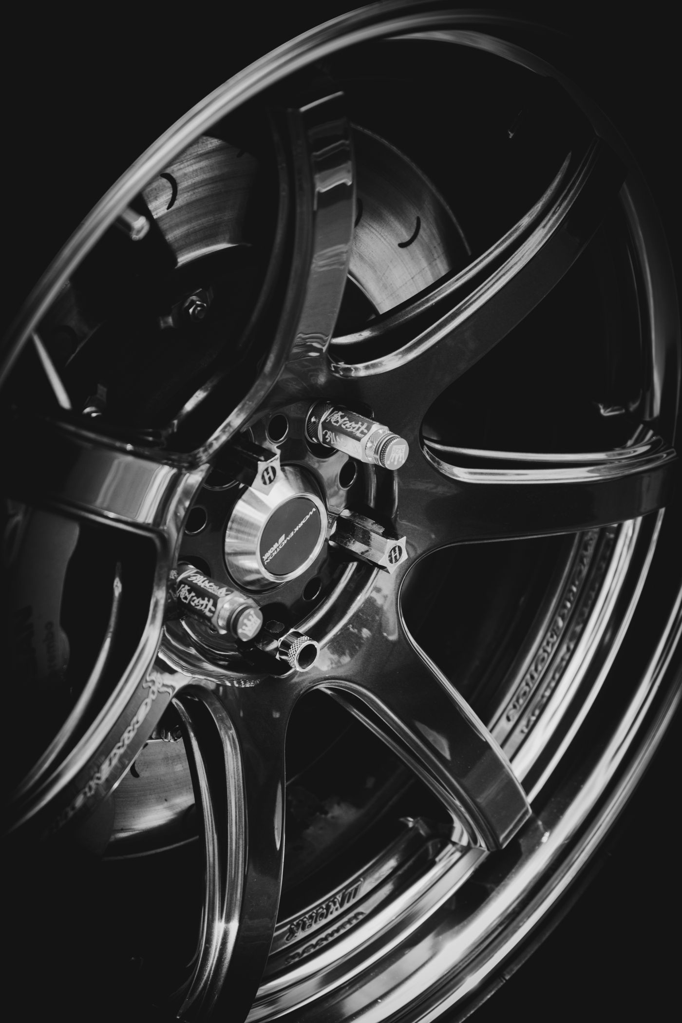 Wheel and tire detail; illustrative service photography
